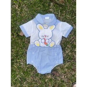 Vintage Baby Togs boys Easter bunny sunsuit romper size 3/6mo
